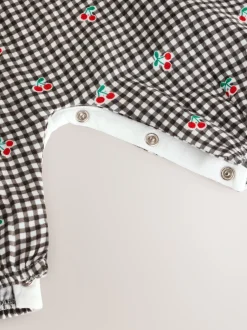 Tuinbroeken*Next Zwart/wit geruite kers - Babyset van rompertje met korte mouwen en tuinbroek (0mnd -2jr)