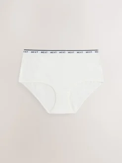 Onderbroeken*Next Zwart/wit met bloemenprint - 4 Katoenen slipjes met logotailleband