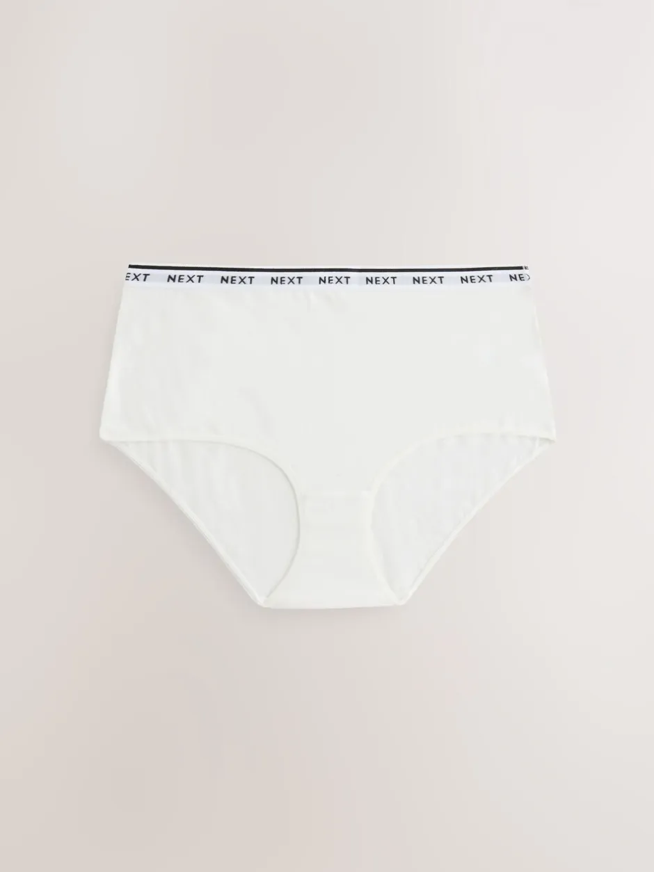 Onderbroeken*Next Zwart/wit met bloemenprint - 4 Katoenen slipjes met logotailleband