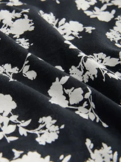 Onderbroeken*Next Zwart/wit met bloemenprint - 4 Katoenen slipjes met logotailleband