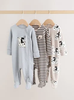 Multipacks|Babypakjes En Babypyjama's*Next Zwart-wit met hond - Verpakking van 3 babypyjama's met tweewegrits (0-2jr)