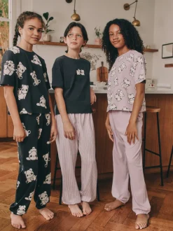 Nachtkleding En Pyjama's|Pyjama's*Next - Verpakking van 3 pyjama's met joggingbroek (3 - 16 jr) Zwart-wit pandaprint