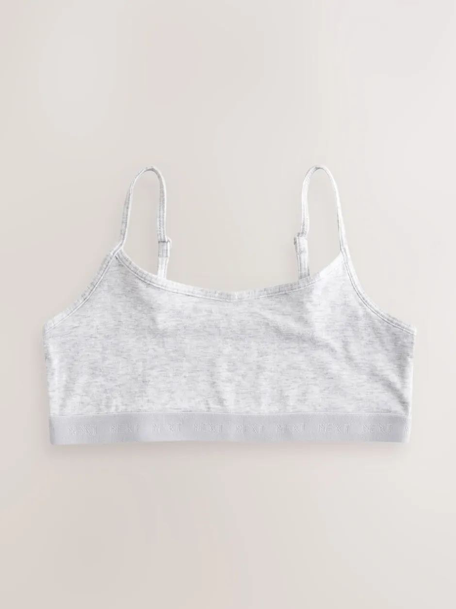 Alle Ondergoed*Next - Set van 3 crop tops met bandjes (5 - 16 jr) Zwart/wit/grijs