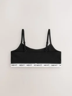 Alle Ondergoed*Next - Set van 7 crop tops met bandjes (5 - 16 jr) Zwart/wit/grijs