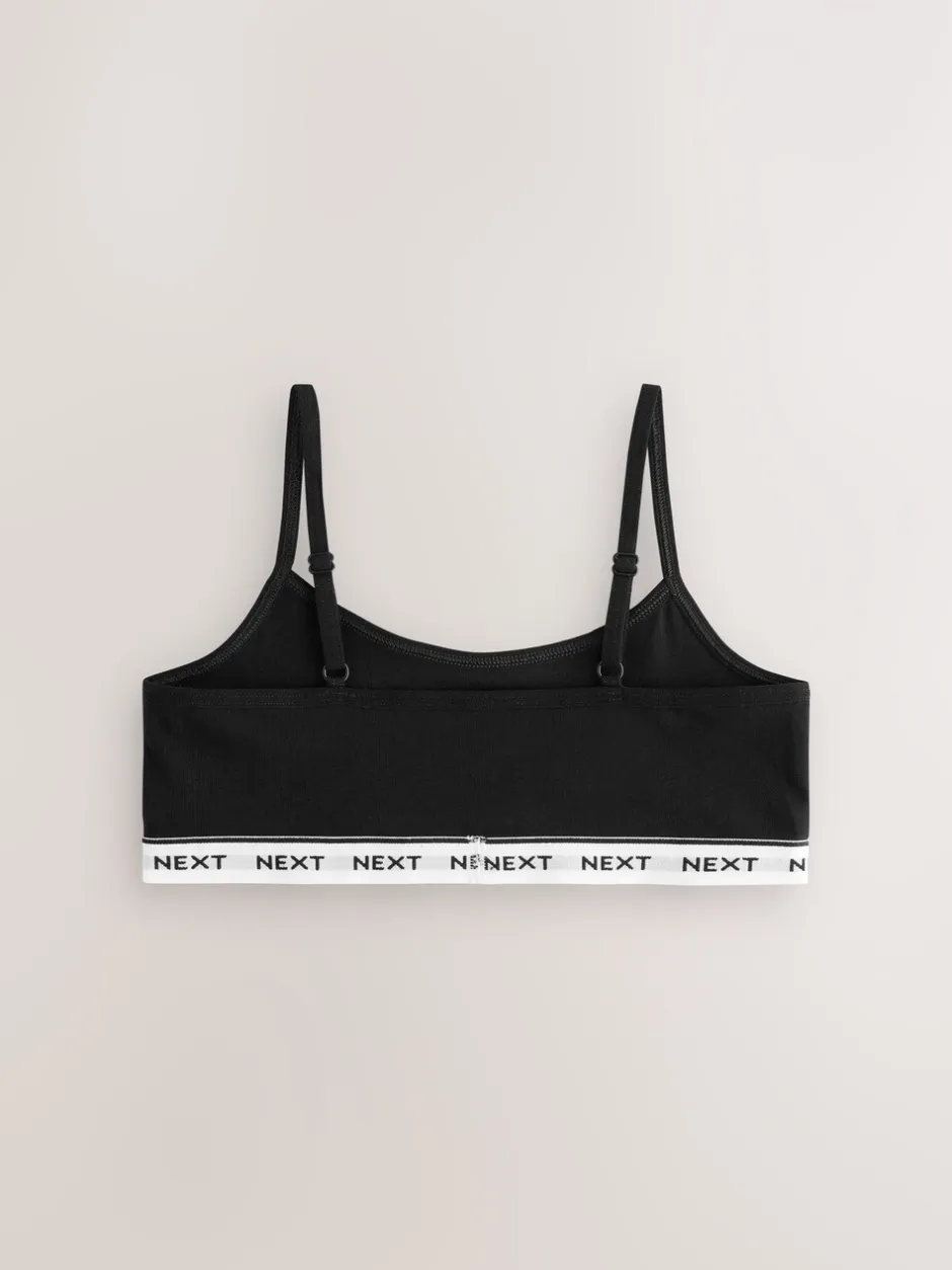 Alle Ondergoed*Next - Set van 7 crop tops met bandjes (5 - 16 jr) Zwart/wit/grijs
