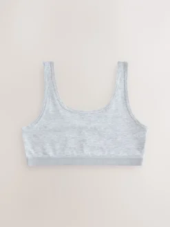 Alle Ondergoed|Next Zwart/wit/grijs - Set van 3 crop tops met diepe ronde hals (5 - 16 jr)