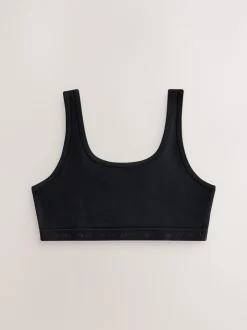 Alle Ondergoed|Next Zwart/wit/grijs - Set van 3 crop tops met diepe ronde hals (5 - 16 jr)