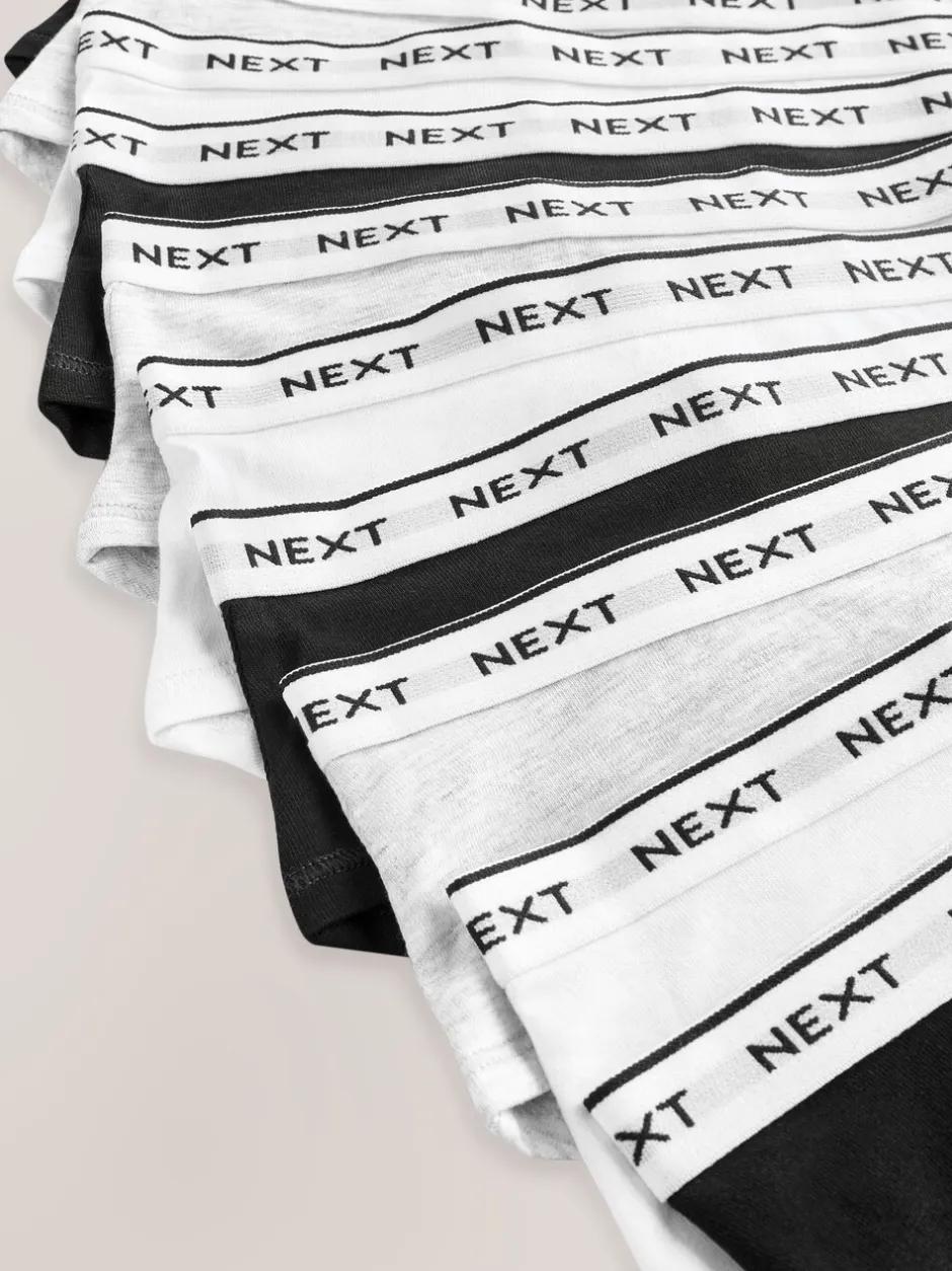 Alle Ondergoed*Next - Verpakking van 10 hipsteronderbroeken (2-16 jr) Zwart/wit/grijs
