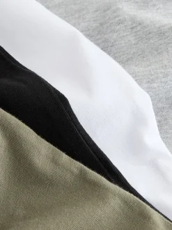 T-Shirts|Tops*Next - Long Sleeve Small Graphic T-Shirts 4 Pack (3-16yrs) Zwart/wit/grijs gemêleerd/kaki