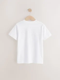 T-Shirts|Tops*Next - Verpakking van 4 T-shirts met kleine grafische print en korte mouwen (3 - 16 jr) Zwart/wit/grijs gemêleerd/kaki