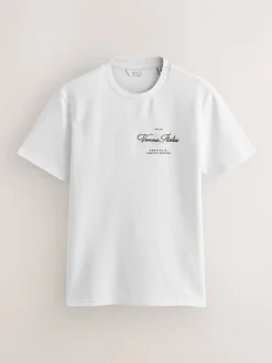 T-Shirts En Hemden*Next Zwart/wit/grijs met borduursel - Slim Fit - Set van 3 T-shirts met print