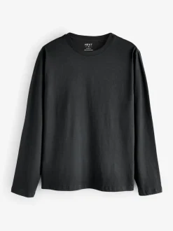 T-Shirts En Hemden|Next Zwart/Wit/Grijs/Blauw - Slim Fit - verpakking van 5 regular-fit T-shirts met lange mouwen van 100% katoen