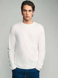 T-Shirts En Hemden|Next Zwart/Wit/Grijs/Blauw - Slim Fit - verpakking van 5 regular-fit T-shirts met lange mouwen van 100% katoen