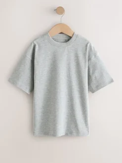 T-Shirts|Tops*Next Zwart/wit/grijs/kaki - Set van 4 T-shirts met korte mouwen (3-16 jr)