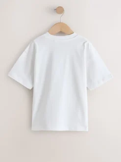 T-Shirts|Tops*Next Zwart/wit/grijs/kaki - Set van 4 T-shirts met korte mouwen (3-16 jr)