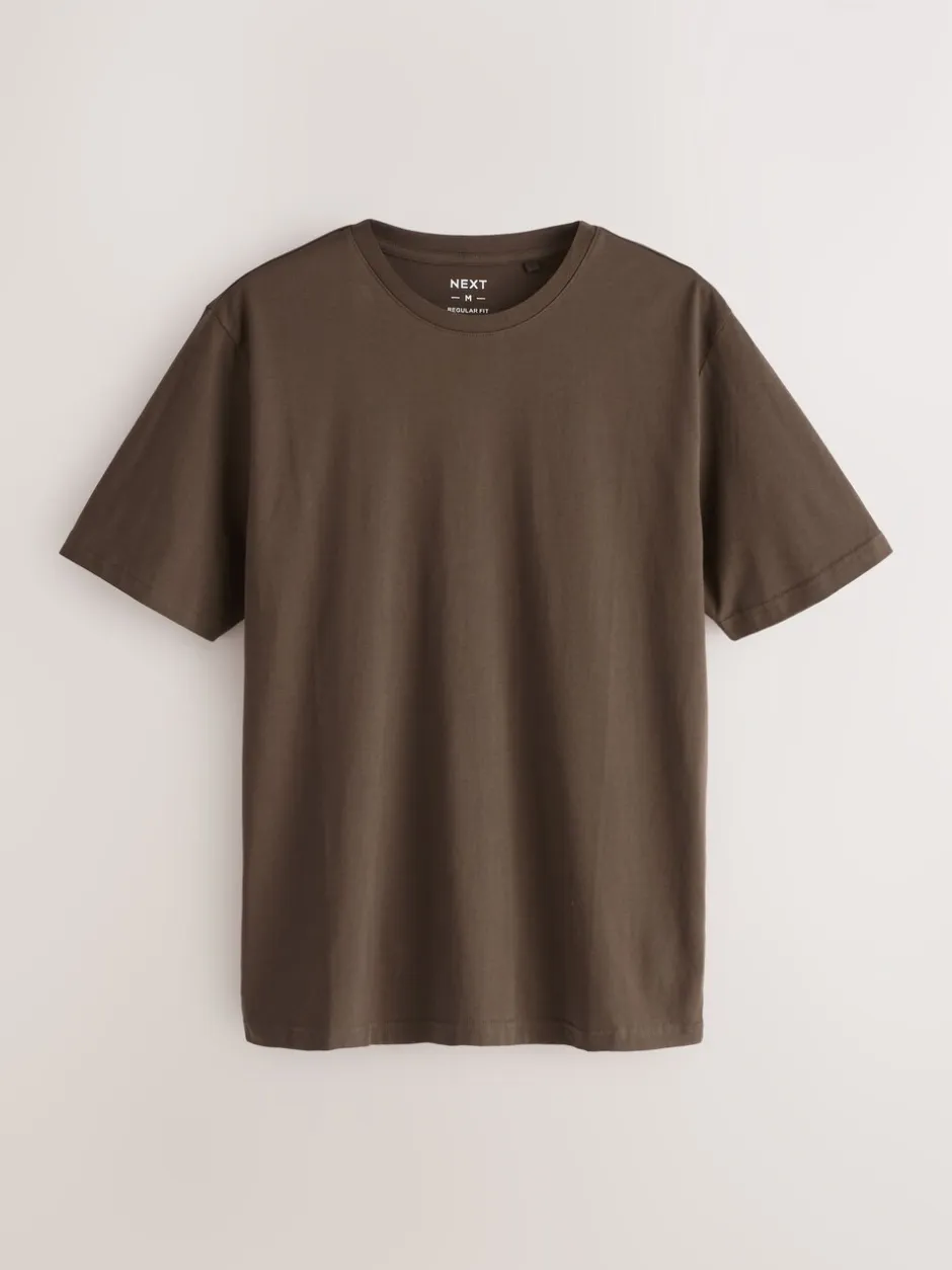 T-Shirts En Hemden*Next Zwart/Wit/grijs/leigrijs/kiezelkleurig/Bruin - Normale Pasvorm - Essential katoenen T-shirts verpakking van 6