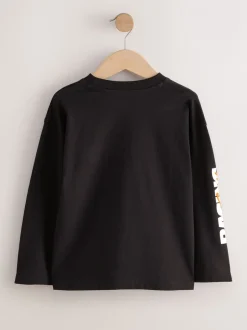 T-Shirts|Tops*Next Zwart/wit/grijze auto's - 3 Relaxed Fit T-shirts met grafische print en lange mouwen (3-16jr)