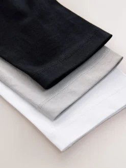 T-Shirts|Tops*Next Zwart/wit/grijze auto's - 3 Relaxed Fit T-shirts met grafische print en lange mouwen (3-16jr)