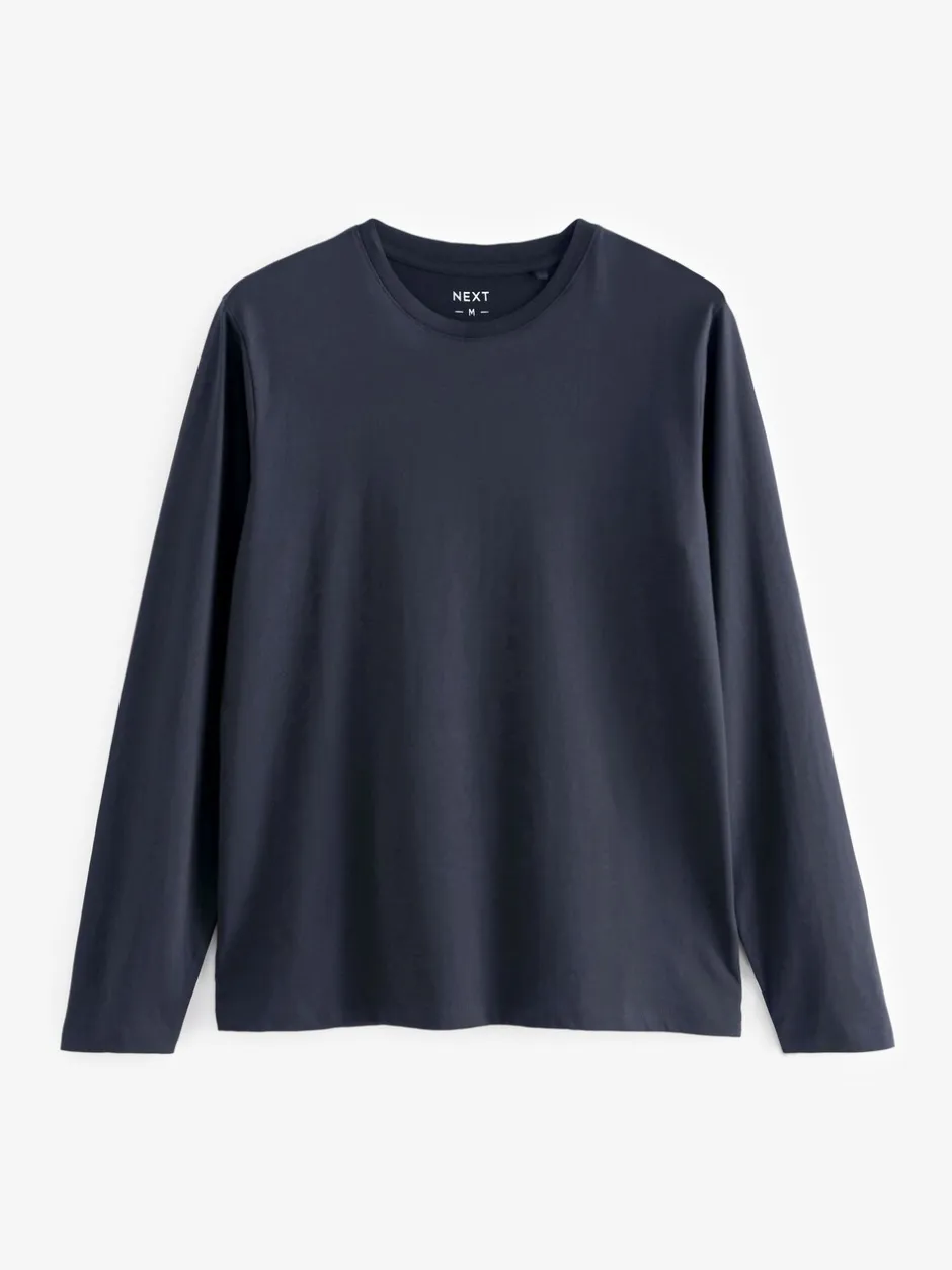T-Shirts En Hemden*Next - Normale Pasvorm - verpakking van 5 regular-fit T-shirts met lange mouwen van 100% katoen Zwart/wit/marineblauw/groen/bordeauxrood
