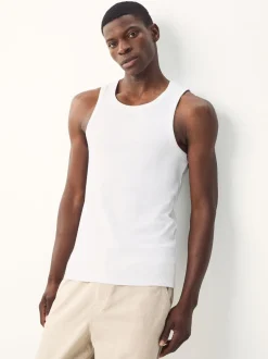 T-Shirts En Hemden*Next Zwart/wit/naturel/marineblauw - 4 Stuks slim-fit - Tricot hemdje
