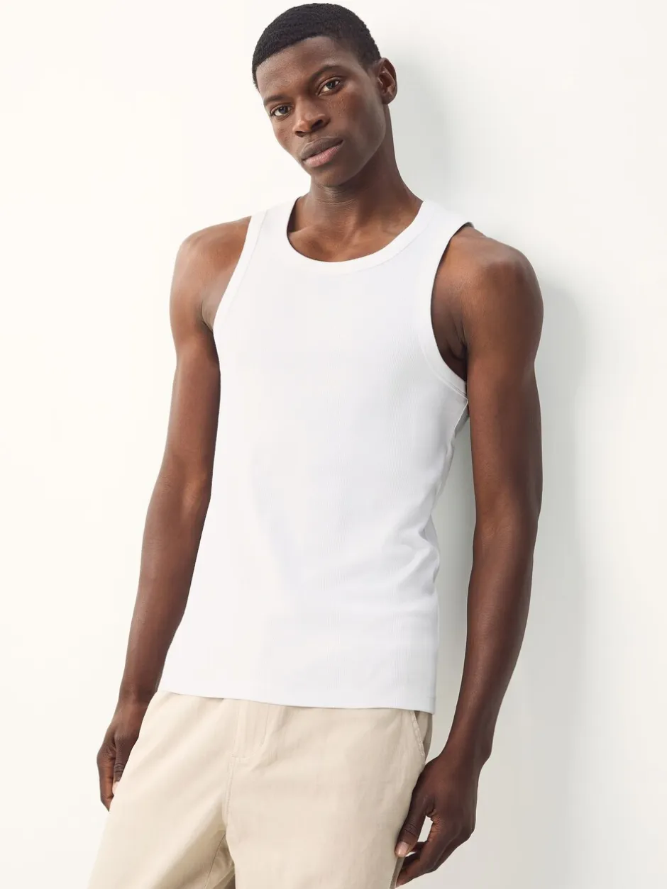 T-Shirts En Hemden*Next Zwart/wit/naturel/marineblauw - 4 Stuks slim-fit - Tricot hemdje