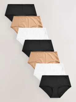 Onderbroeken|Next - Set van 7 slipjes van microvezels Zwart/wit/praline huidskleur