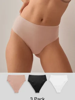Onderbroeken*Next - Geen zichtbare onderbroeklijn comfortabele slips verpakking van 3 Zwart/wit/praline huidskleur