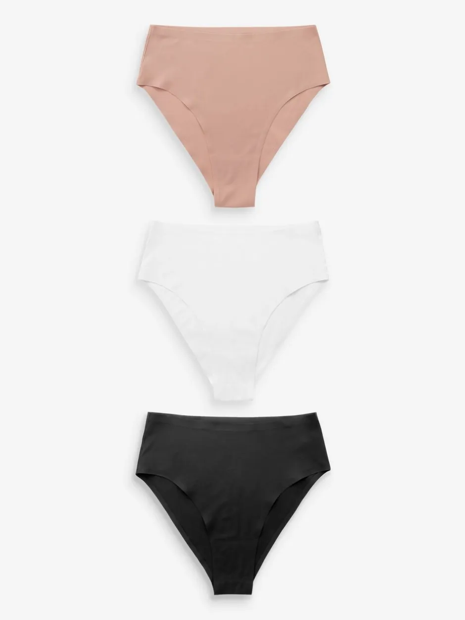 Onderbroeken*Next - Geen zichtbare onderbroeklijn comfortabele slips verpakking van 3 Zwart/wit/praline huidskleur