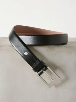 Ceintuurs|Next - N. Premium riem van Italiaans leer Zwart/zilveren tinten