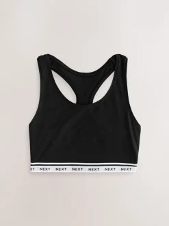 Beha's*Next Zwart/zwart/grijs/wit - Ultimate Comfort Cotton Logo Crop Bras 4 Pack